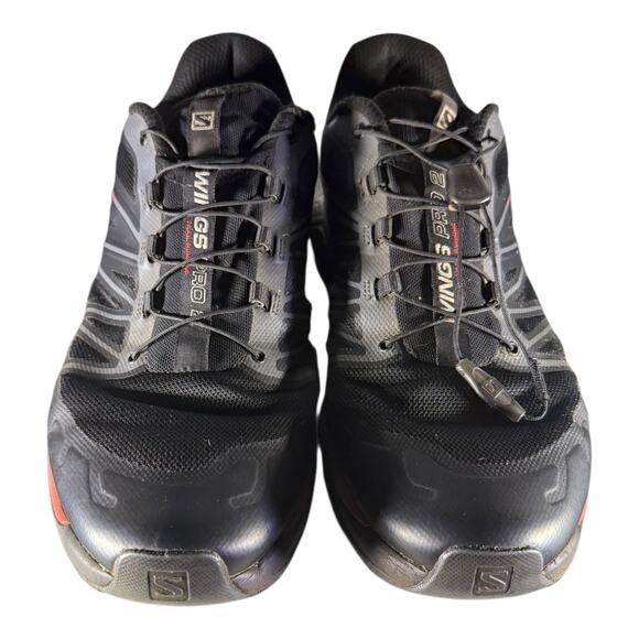 Saloman Men’s Wings Pro 2 Hiking Sneakers Black Red Size 11.5 Sens Fit Endo Fit - Picture 3 of 9